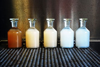 Sampling bottles after adding reagents